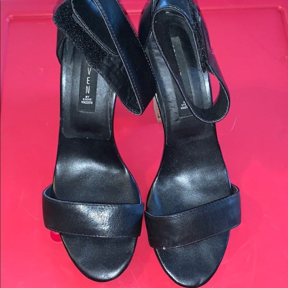 Steven by steve madden Black strap block heels